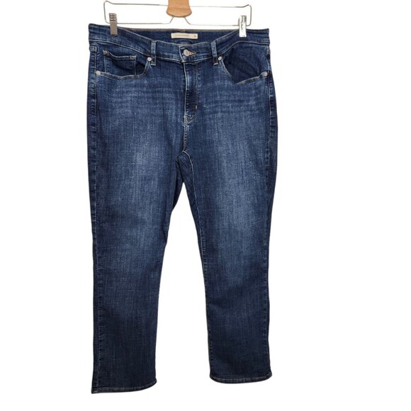 Levis 16P Petite Classic Straight Jeans Dark Wash Stretch Mid Rise Classic - Picture 1 of 4